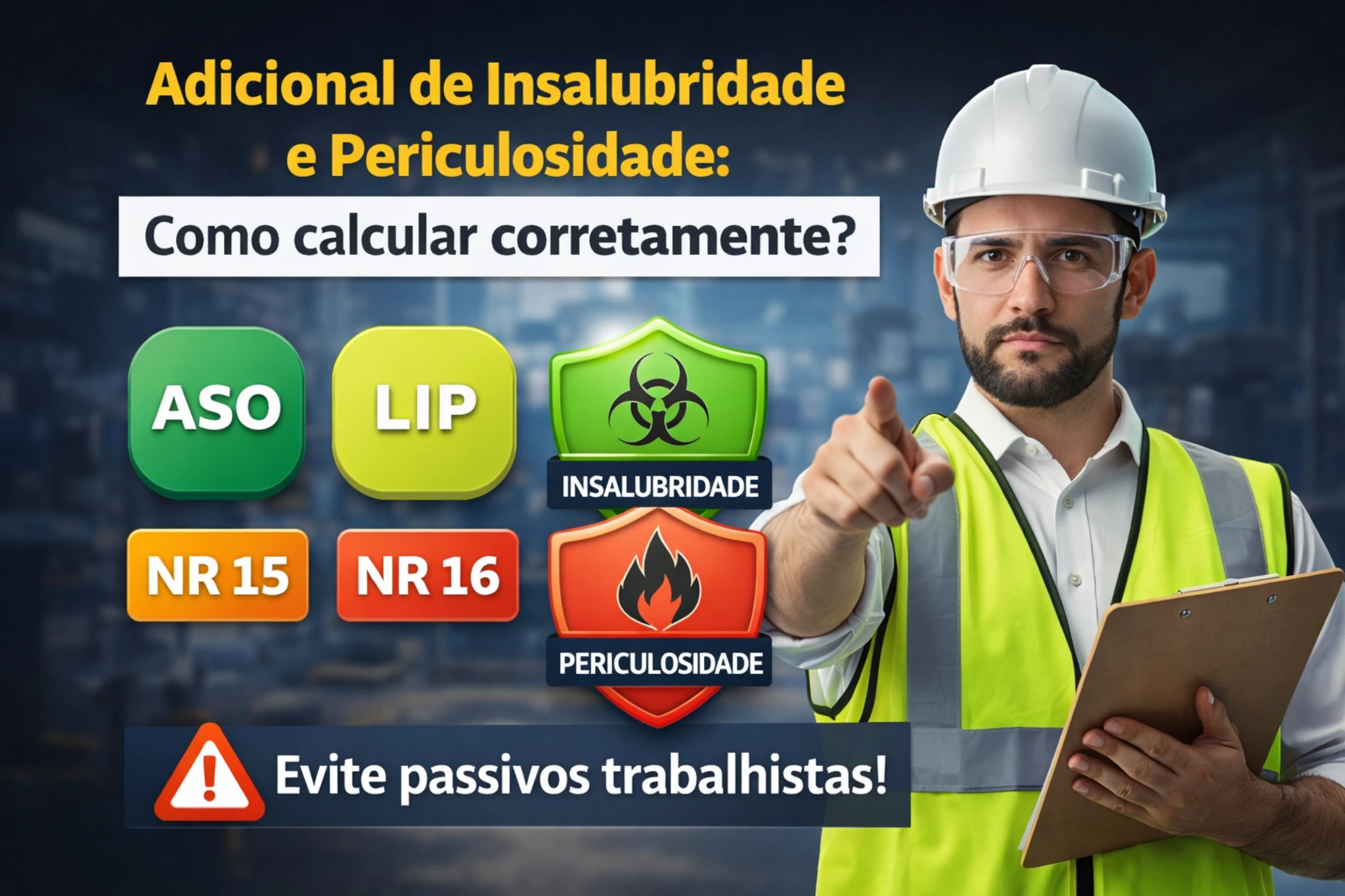 Adicional de insalubridade e periculosidade: como calcular corretamente conforme NR 15 e NR 16